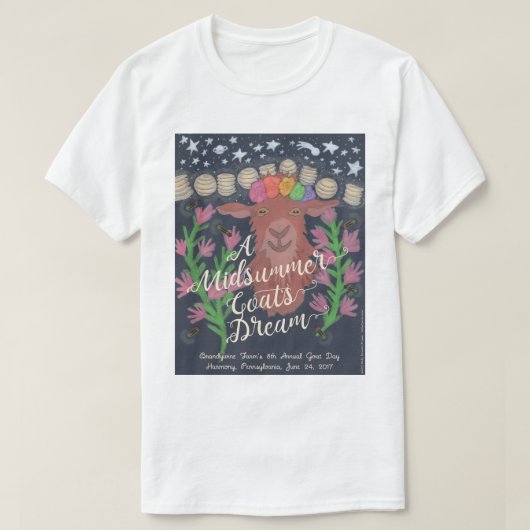 真夏のヤギの夢のワイシャツ(さまざまなスタイル) Tシャツ (デザイン正面)