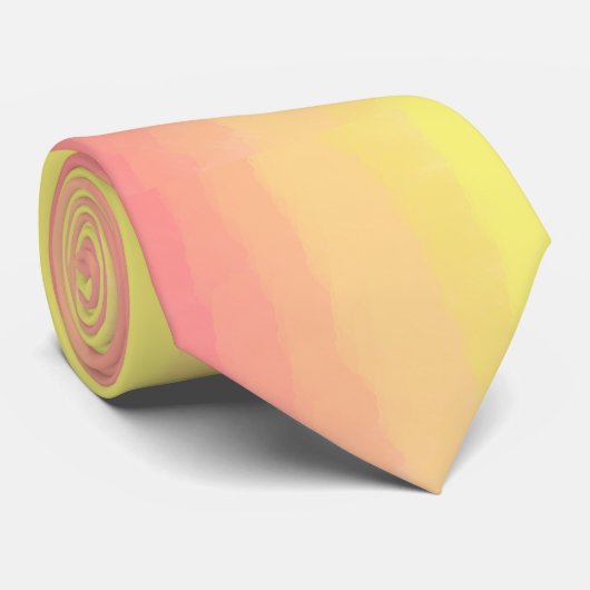 真夏の夕日のオレンジ色のサンゴの水彩色 ネクタイ (ロール)