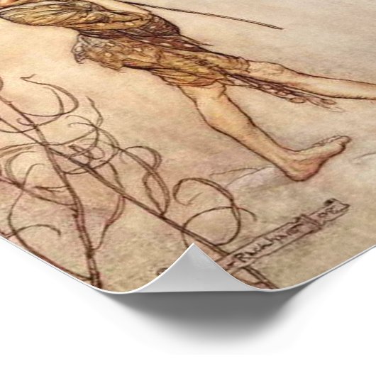 真夏の夜の夢のパックArthur Rackham ポスター (角)