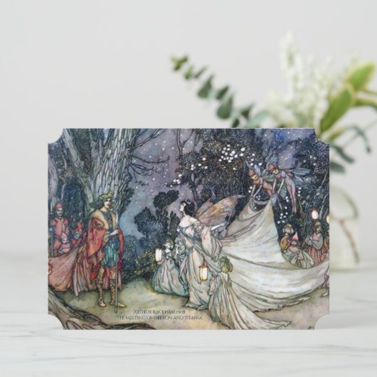 真夏の夜の夢のヴィンテージの結婚式招待状 招待状 (スタンド正面)