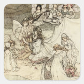 真夏の夜の夢の妖精のスクエアのシール スクエアシール (正面)