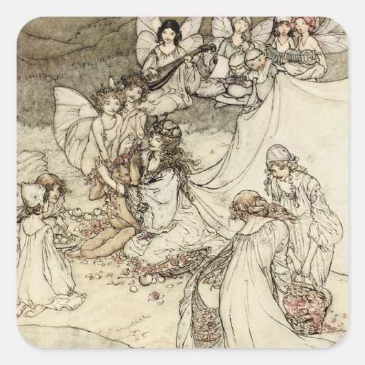 真夏の夜の夢の妖精のスクエアのシール スクエアシール (正面)