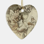 真夏の夜の夢の妖精のハートのオーナメント セラミックオーナメント (右)