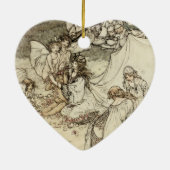 真夏の夜の夢の妖精のハートのオーナメント セラミックオーナメント (裏面)