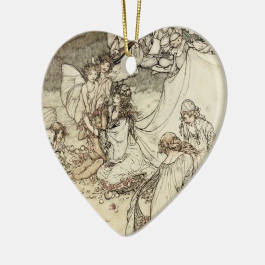 真夏の夜の夢の妖精のハートのオーナメント セラミックオーナメント (左)