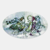 真夏の夜の夢の妖精 楕円形シール (正面)