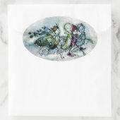 真夏の夜の夢の妖精 楕円形シール (バッグ)