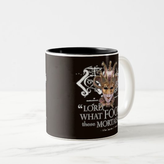 真夏の夜の夢の引用文 ツートーンマグカップ (正面右)