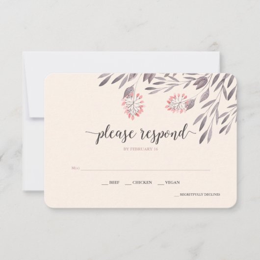 真夏の夜の夢の結婚式RSVP v2 出欠カード (正面)