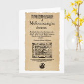 真夏の夜の夢のQuartoへの前部部分 カード (黄色い花)