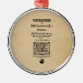 真夏の夜の夢のQuartoへの前部部分 メタルオーナメント (正面)