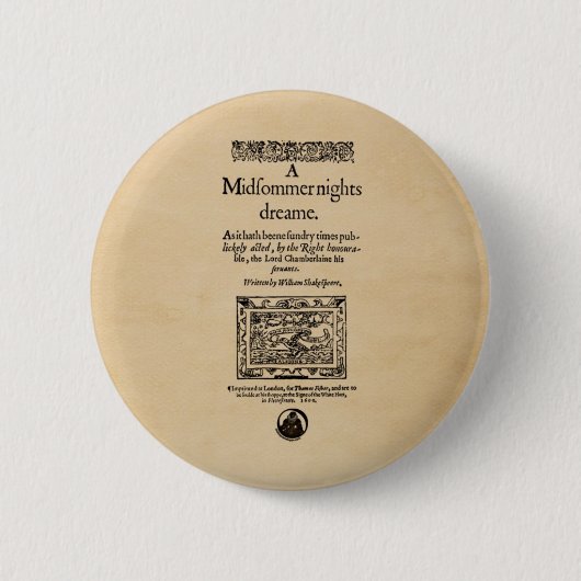 真夏の夜の夢のQuartoへの前部部分 缶バッジ (正面)