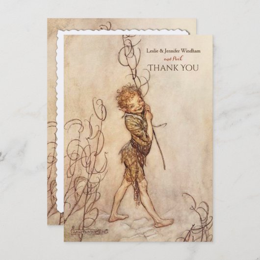 真夏の夜の夢パーソナライズされたありがとう サンキューカード (正面/裏面)