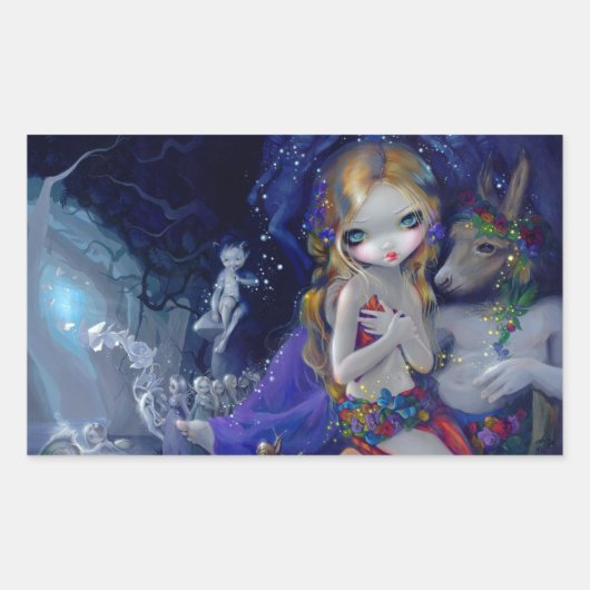 「真夏の夜の夢」ステッカー 長方形シール (正面)