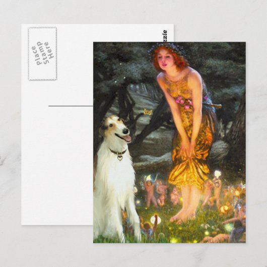 真夏の夜 - ボルゾイ ポストカード (正面/裏面)