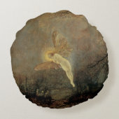 真夏の夜byグリムショー，ヴィンテージアビクトリアンート ラウンドクッション (裏面)