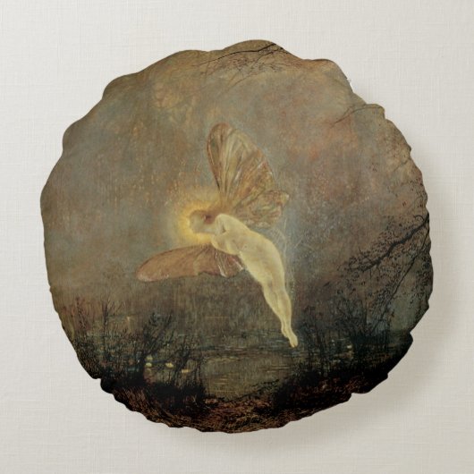 真夏の夜byグリムショー,ヴィンテージアビクトリアンート ラウンドクッション (裏面)