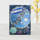 真夏の妖精の月の挨拶状 カード (黄色い花)