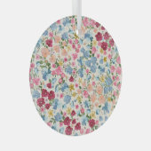 真夏の牧草地、花の植物のパターン。 ガラスオーナメント (正面右)