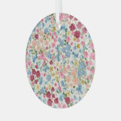 真夏の牧草地、花の植物のパターン。 ガラスオーナメント (正面左)