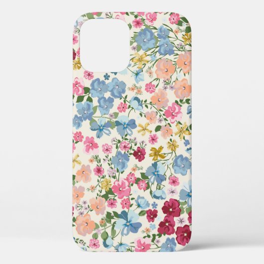 真夏の牧草地、花の植物のパターン。 Case-Mate iPhoneケース (裏面)
