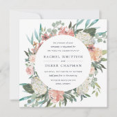 真夏の花の結婚式招待状 | スクエア 招待状 (正面)