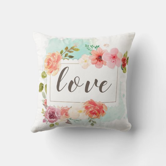 真夏の花柄の夢 クッション (裏面)