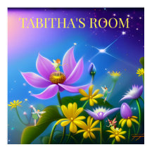 真夏の黄色い花と妖精。編集可能