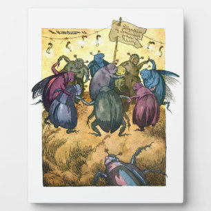 真夏を祝っているカブトムシ フォトプラーク