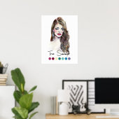 真夏タイプ季節色解析アート ポスター (ホームオフィス)