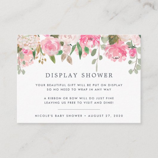 真夏ピンクフローラディスプレイシャワーカード エンクロージャーカード (正面)