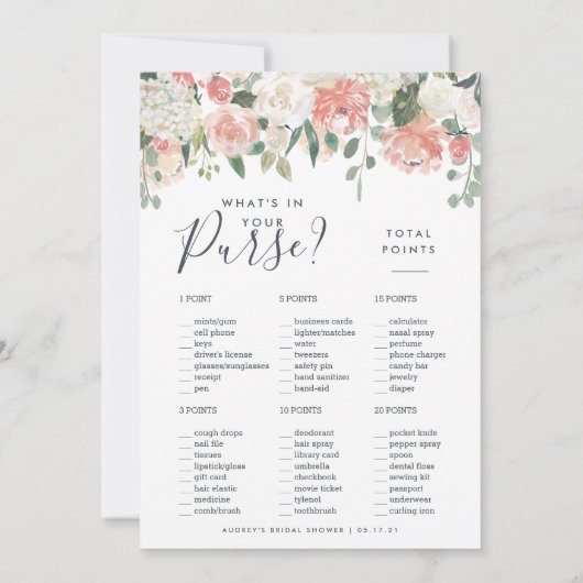 真夏フローラ両面ブライダルシャワーゲーム (裏面)