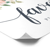 真夏フローラ結婚式の引き出物標識 ポスター (角)