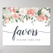 真夏フローラ結婚式の引き出物標識 ポスター (正面)