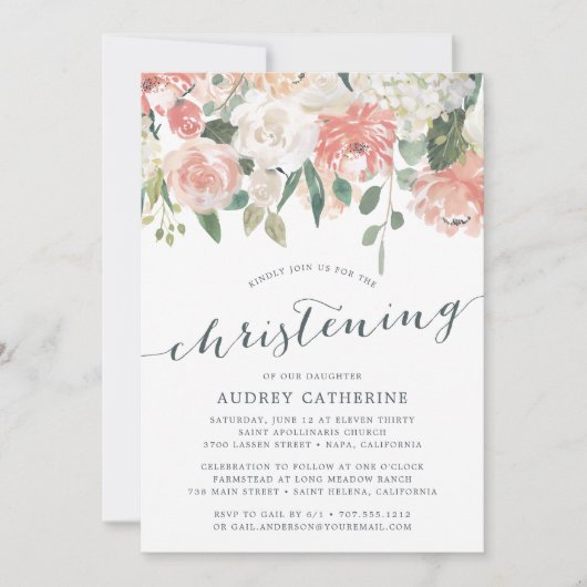 真夏フローラ | 《キリスト教》洗礼式や命名式招待状 招待状 (正面)