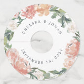 真夏フローラ |パーソナライズされた結婚s ワイングラスタグ (正面)