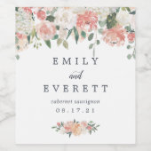 真夏フローラ |パーソナライズされた結婚s ワインラベル (シングルラベル)