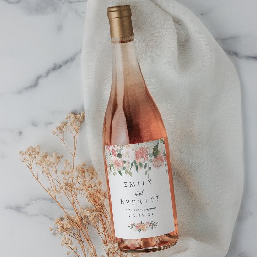 真夏フローラ |パーソナライズされた結婚s ワインラベル