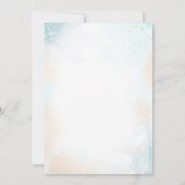 真夏待ち冬ベアーブルー金ゴールド少年ベイビーシャワー 招待状 (裏面)