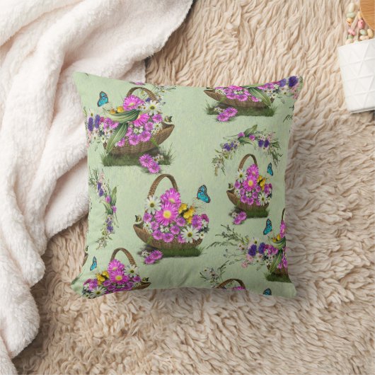 真夏春の花 クッション (ブランケット)