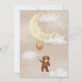 真夏期待機ニュートラルエアバルーンテディ赤ちゃんシャワー 招待状 (裏面)