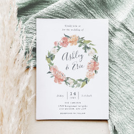 真夏 |フローラリース結婚式招待状 招待状