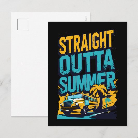 真夏 – レトロバック・トゥ・スクール シーズンポストカード (正面/裏面)