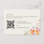 真夏 | ロマンチックな秋の花模様結婚ズのQR エンクロージャーカード (正面)