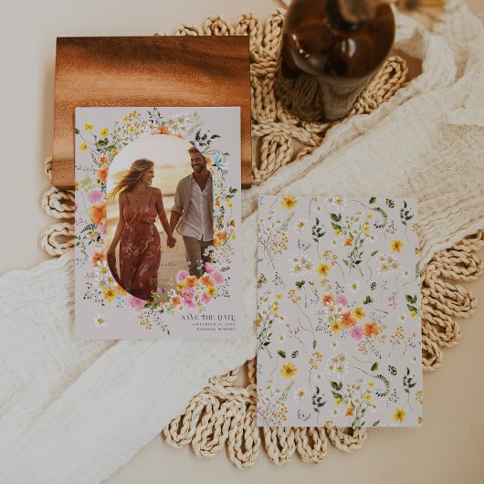 真夏 | ロマンチック オータム フローラルズ フォト セーブザデート