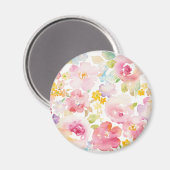 真夏 |水彩ピンクフローラ マグネット (正面/裏面)
