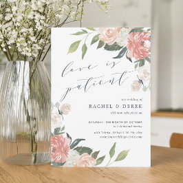 真夏 | 水彩花のウェディング　延期 招待状