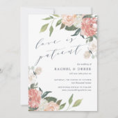真夏 | 水彩花のウェディング　延期 招待状 (正面)
