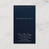 真夜中きらめくジュエリーイヤリング表示カード 名刺 (裏面)