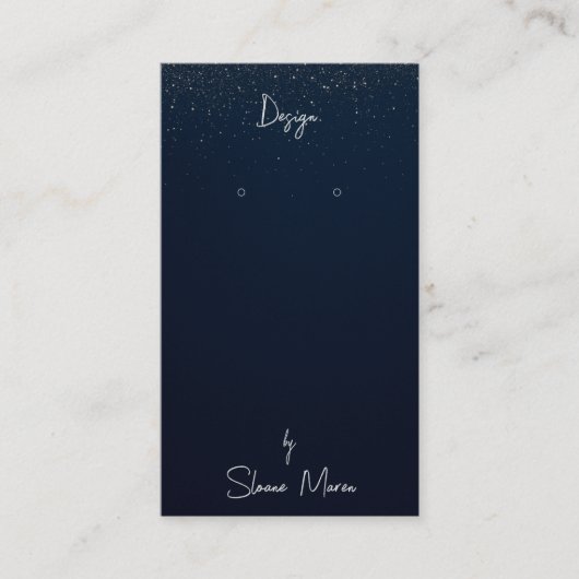 真夜中きらめくジュエリーイヤリング表示カード 名刺 (正面)